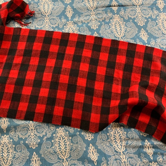 EUC J. Crew Red Plaid Scarf - Picture 3 of 9